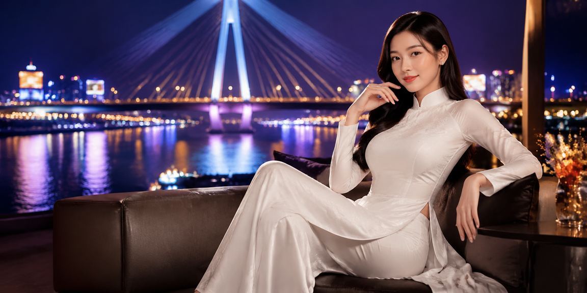 Người phụ nữ mặc áo dài Cần Thơ sử dụng điện thoại truy cập nền tảng cá cược
